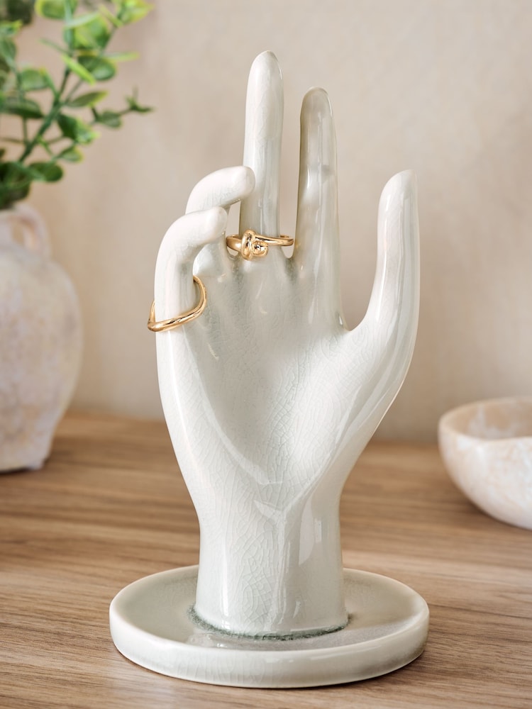 Cream Ceramic Hand Ring and Jewellery Holder - Image 1 of 4