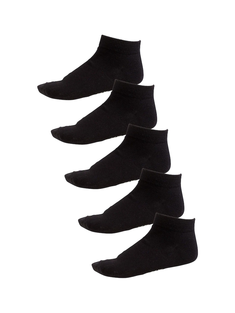 Black 5 Pack Cotton Rich Trainer Socks - Image 1 of 5