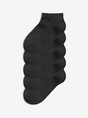 Black 5 Pack Cotton Rich Trainer Socks - Image 2 of 5