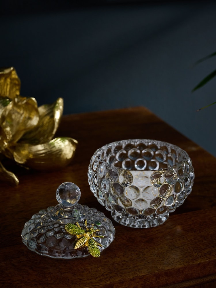 Clear Bee Embellished Glass Trinket Dish - Image 2 of 4
