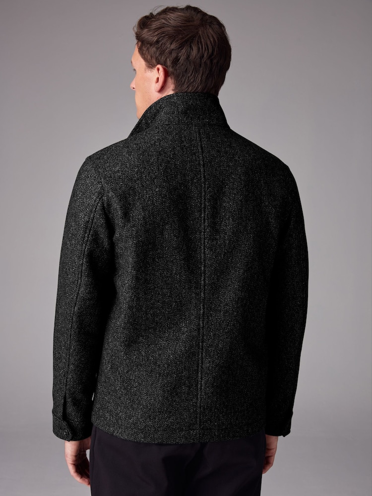 Gri cenuşiu - Gilet fals Herringbone Jachetă căptușită cu lână - Image 3 of 13