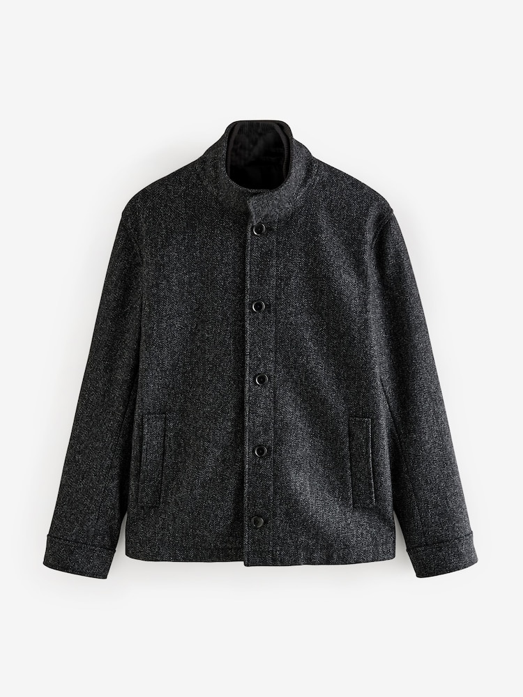 Gri cenuşiu - Gilet fals Herringbone Jachetă căptușită cu lână - Image 7 of 13