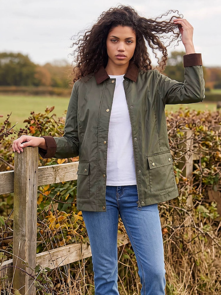 Roman Green Petite Showerproof Coat - Image 1 of 4 Roman Green Petite Showerproof Coat - Image 1 of 4
