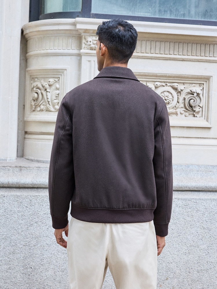 Braun - Gefütterte Jacke mit Reißverschluss und Wolle - Bild 2 von 8 Braun - Gefütterte Jacke mit Reißverschluss und Wolle - Bild 2 von 8