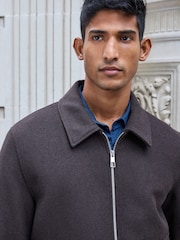 Brown Zip Through Padded Jacket with Wool - Image 3 of 8