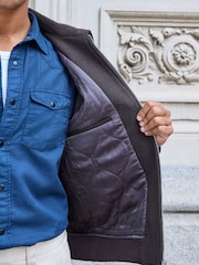 Brown Zip Through Padded Jacket with Wool - Image 4 of 8