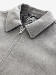 Light Grey Soft Touch Padded Harrington Jacket with Wool - Image 9 of 9