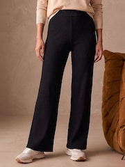 Roman Black Rib Knitted Trousers - Image 1 of 4