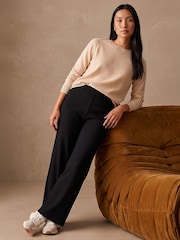 Roman Black Rib Knitted Trousers - Image 2 of 4