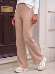 Roman Brown Rib Knitted Trousers - Image 1 of 4