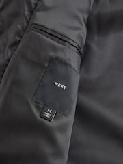 Navy Blue Mock Gilet Herringbone Padded Jacket with Wool - Image 13 of 15