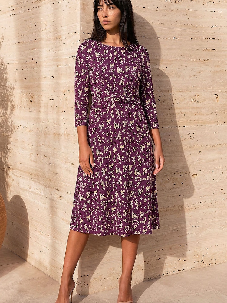 Roman Red Petite Twist Front Dress - Image 1 of 4 Roman Red Petite Twist Front Dress - Image 1 of 4