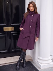 אדום - Roman Premium Scarf Coat - תמונה 3 מתוך 4