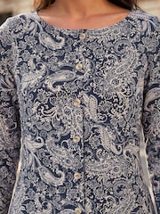 Roman Blue Petite Paisley Dress - Image 4 of 4
