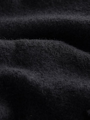 Black Zip Wool Rich Boucle Textured Padded Jacket - Image 11 of 12