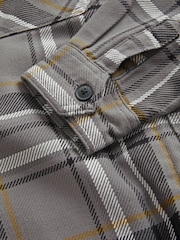 Grey Borg Lined Check Shacket with Hood - Image 8 of 9