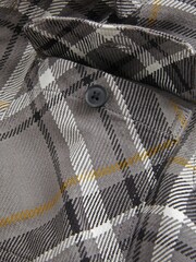 Grey Borg Lined Check Shacket with Hood - Image 9 of 9