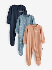 Baker by Ted Baker 100% Cotton Sleepsuit 3 Pack - Image 1 of 6