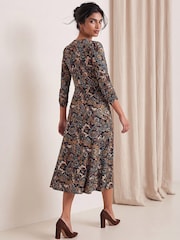 Roman Yellow Paisley Floral Midi Dress - Image 3 of 4