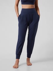 Athleta Blue Salutation High Waisted Pocket Yoga Joggers - Image 1 of 5