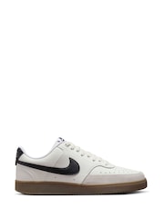 Nike Brown/White Court Vision Low Trainers - Image 1 of 10