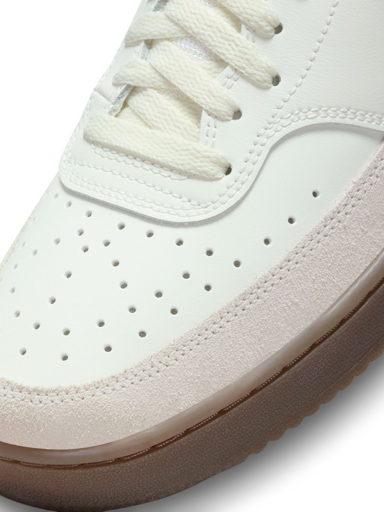 Nike Brown/White Court Vision Low Trainers - Image 10 of 10