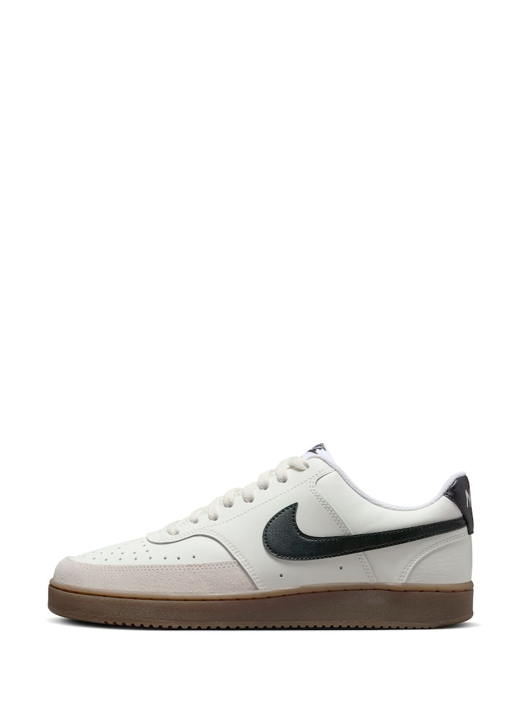 Nike Brown/White Court Vision Low Trainers - Image 2 of 10
