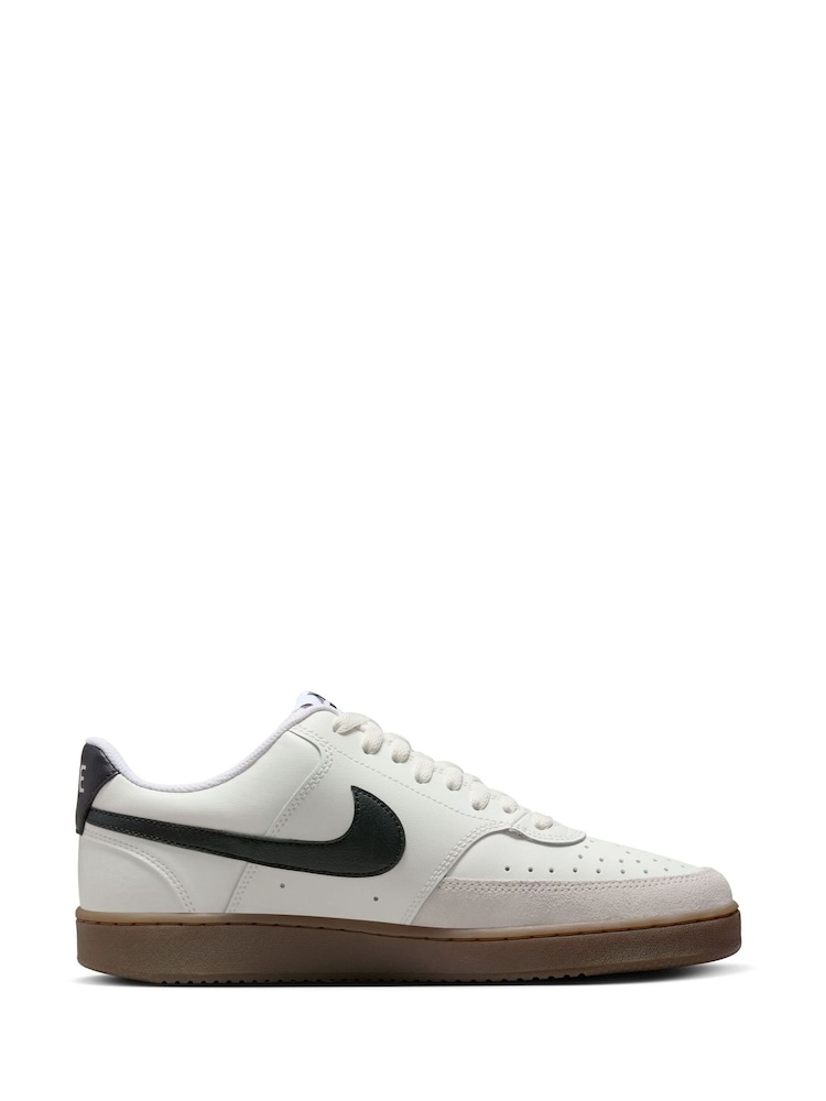 Nike Brown/White Court Vision Low Trainers - Image 3 of 10