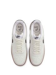 Nike Brown/White Court Vision Low Trainers - Image 7 of 10