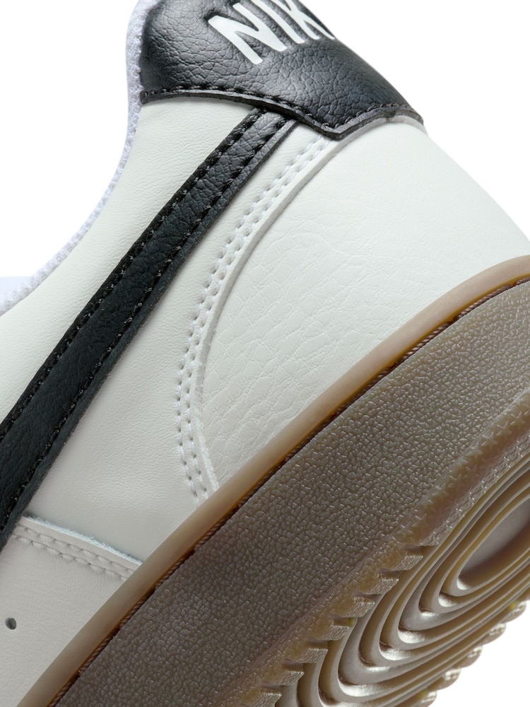 Nike Brown/White Court Vision Low Trainers - Image 9 of 10