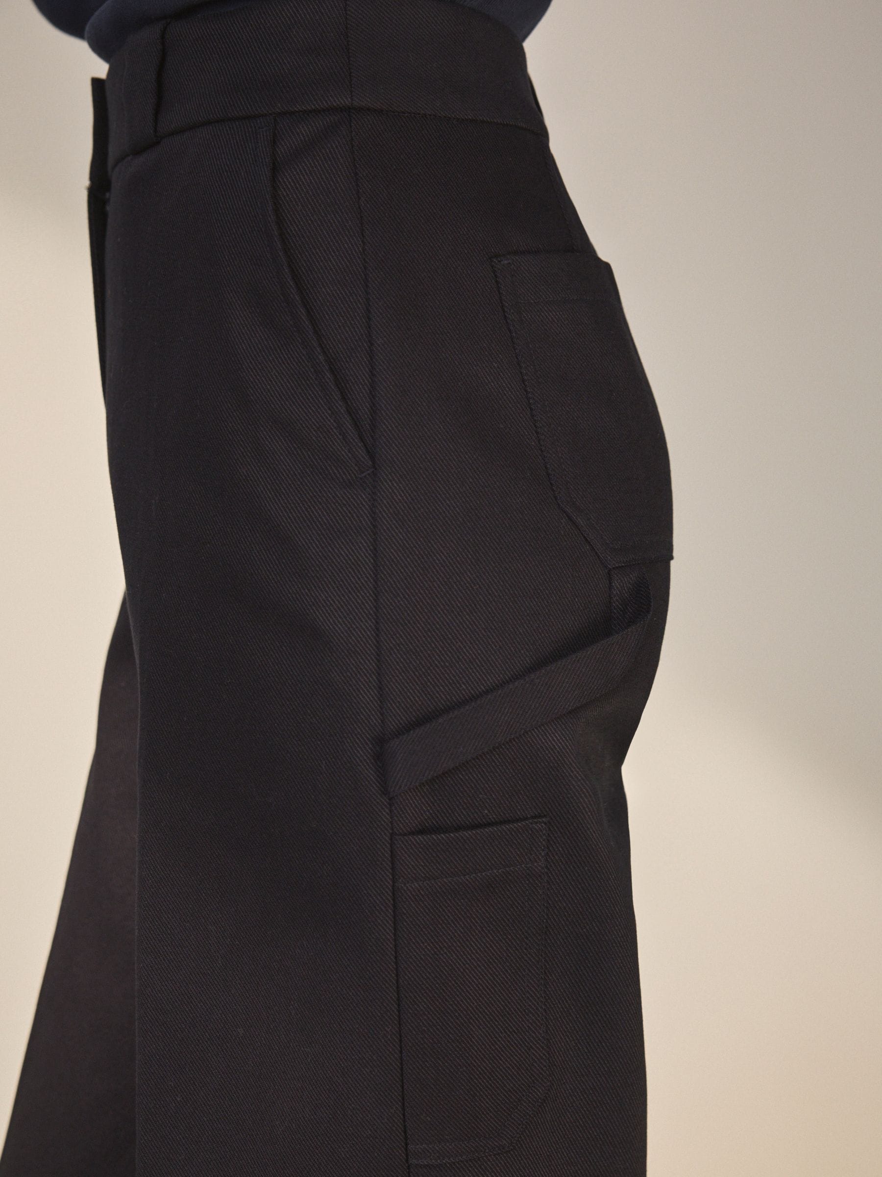 Buy Navy Premium Twill Wide Leg Utility Trousers from Next