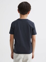 Reiss Airforce Blue Bless Senior Crew Neck T-Shirt - Image 5 of 8
