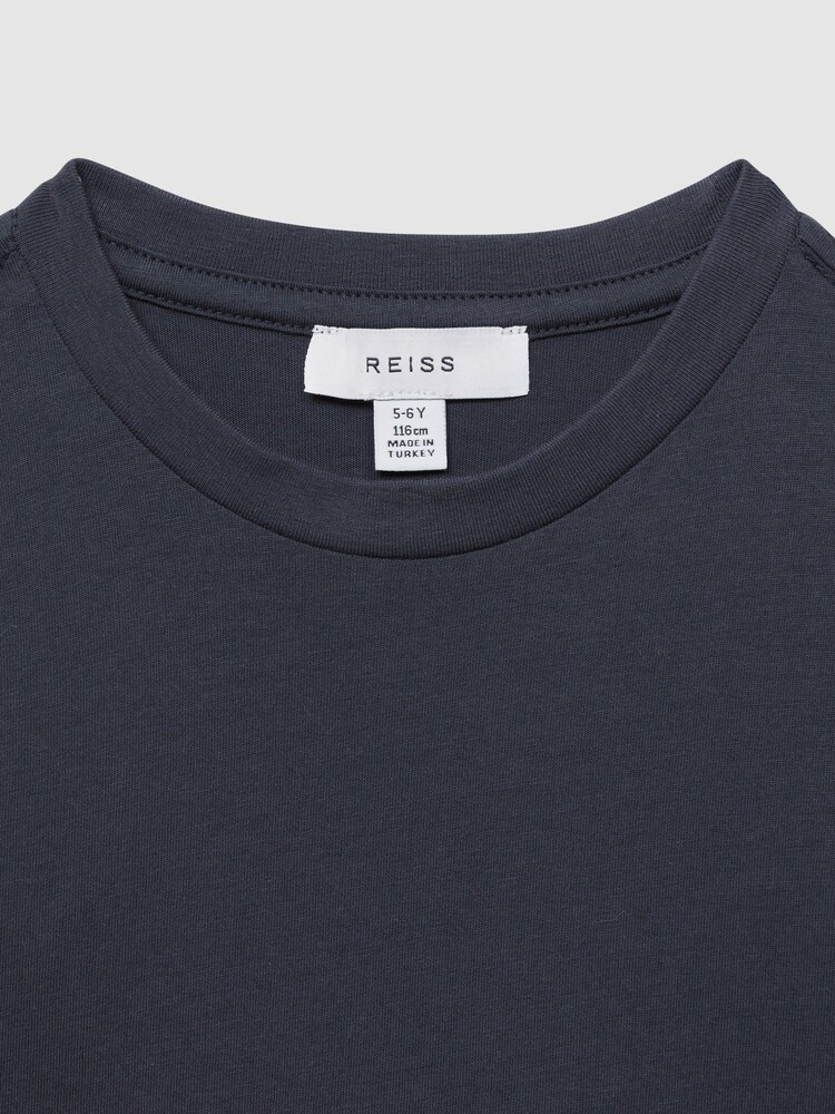 Reiss Airforce Blue Bless Senior Crew Neck T-Shirt - Image 8 of 8