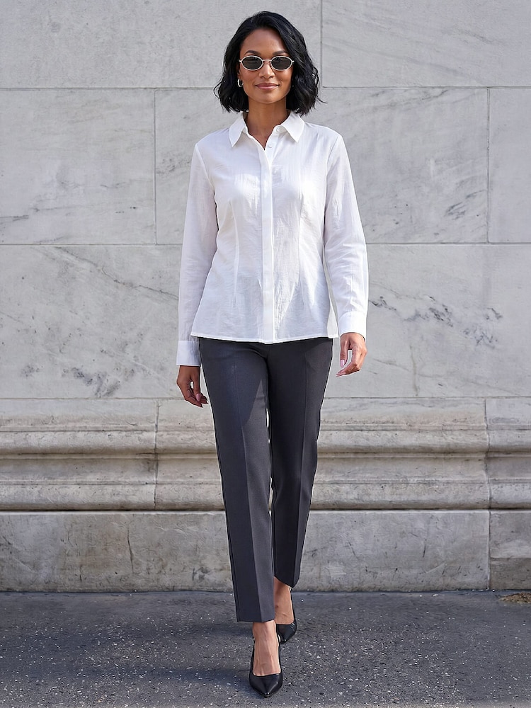 Roman White Textured Seam Detail Shirt - Image 2 of 4 Roman White Textured Seam Detail Shirt - Image 2 of 4