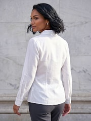 Roman White Textured Seam Detail Shirt - Image 3 of 4