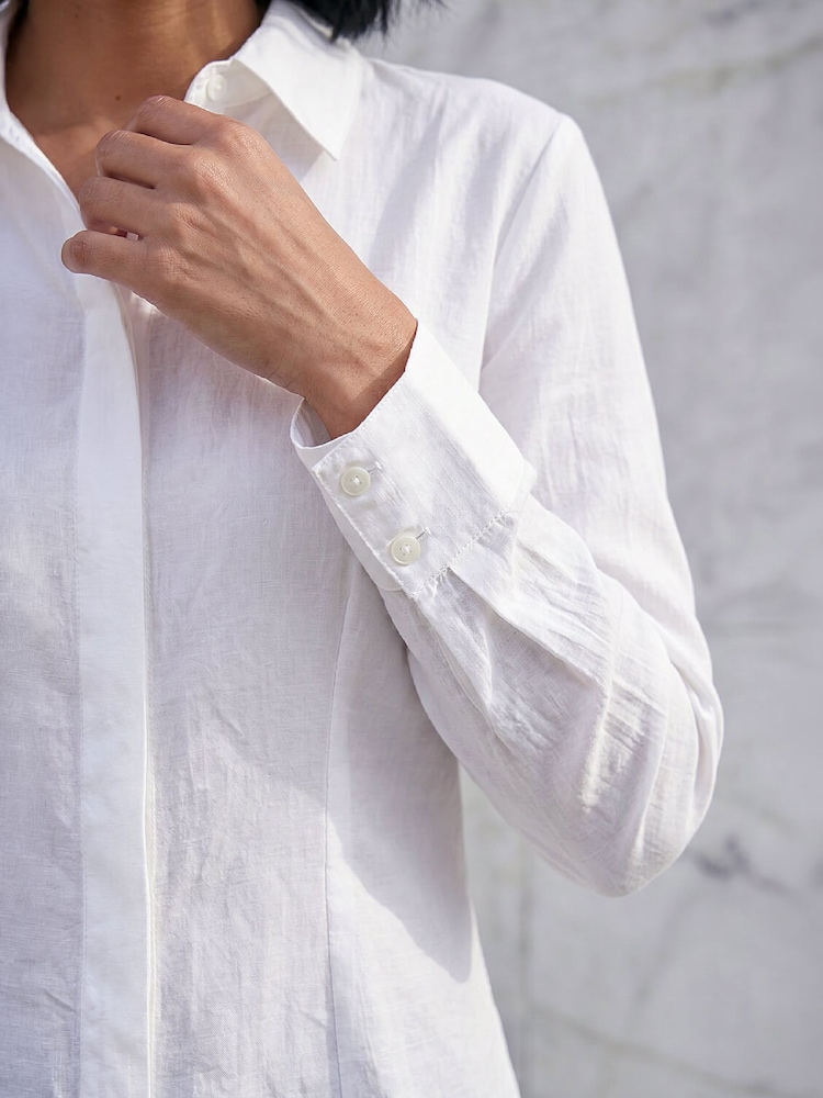 Roman White Textured Seam Detail Shirt - Image 4 of 4 Roman White Textured Seam Detail Shirt - Image 4 of 4