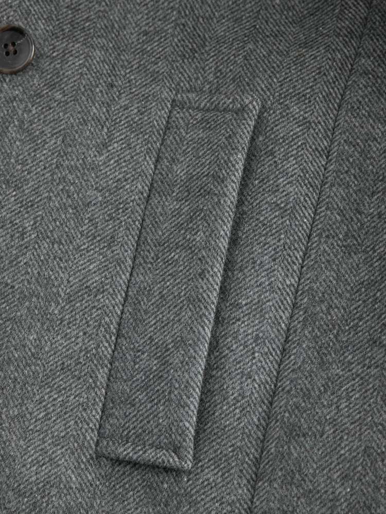 Gris de charbon de bois - Soft Touch Peacoat with Wool - Image 10 of 11