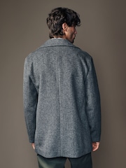 Charcoal Grey Soft Touch Peacoat with Wool - Image 2 of 11