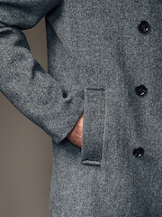Charcoal Grey Soft Touch Peacoat with Wool - Image 5 of 11