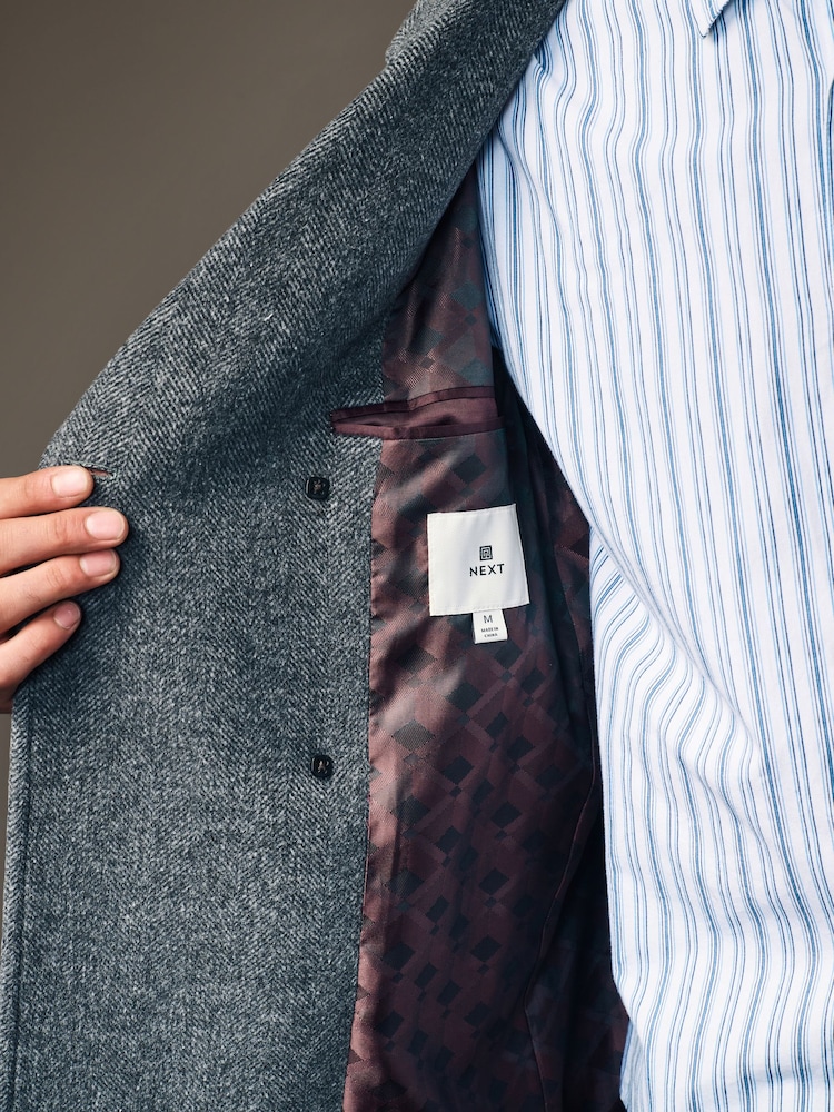 Gris de charbon de bois - Soft Touch Peacoat with Wool - Image 6 of 11
