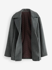 Charcoal Grey Soft Touch Peacoat with Wool - Image 8 of 11
