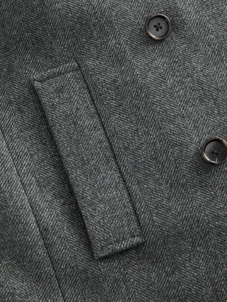 Gris de charbon de bois - Soft Touch Peacoat with Wool - Image 9 of 11