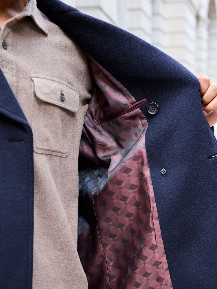 Donkerblauw - Soft Touch Peacoat with Wool - Image 5 of 10