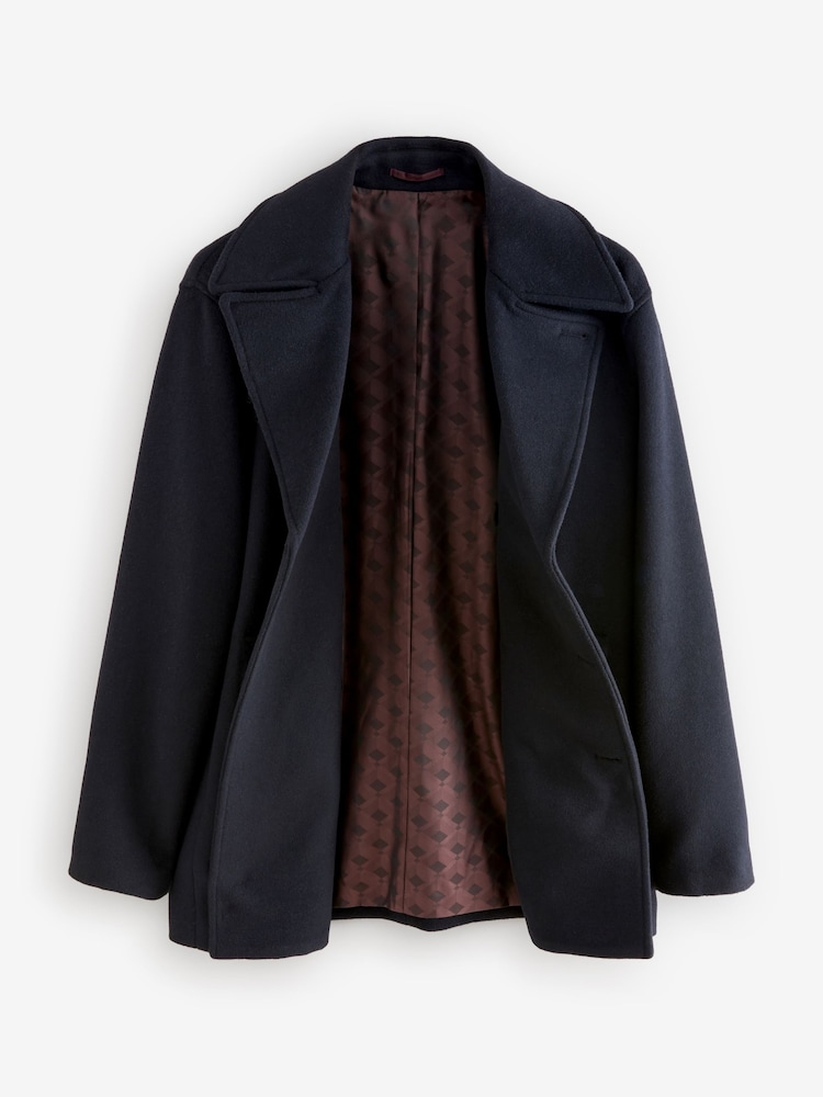 Donkerblauw - Soft Touch Peacoat with Wool - Image 7 of 10