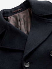 Navy Blue Soft Touch Peacoat with Wool - Image 8 of 10