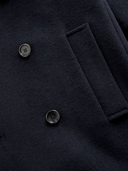 Navy Blue Soft Touch Peacoat with Wool - Image 9 of 10