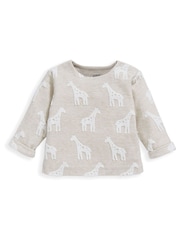 Mamas & Papas Giraffe 100% Cotton Textured Brown 2 Piece Set - Imaginea 3 din 4