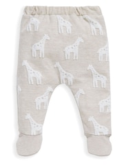 Mamas & Papas Giraffe 100% Cotton Textured Brown 2 Piece Set - Imaginea 4 din 4