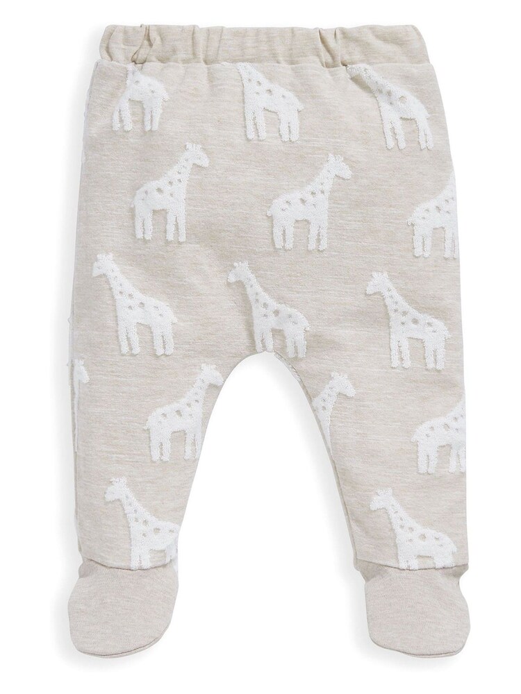 Mamas & Papas Giraffe 100% Cotton Textured Brown 2 Piece Set - Imaginea 4 din 4