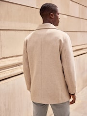 Neutral Soft Touch Peacoat with Wool - Image 2 of 9